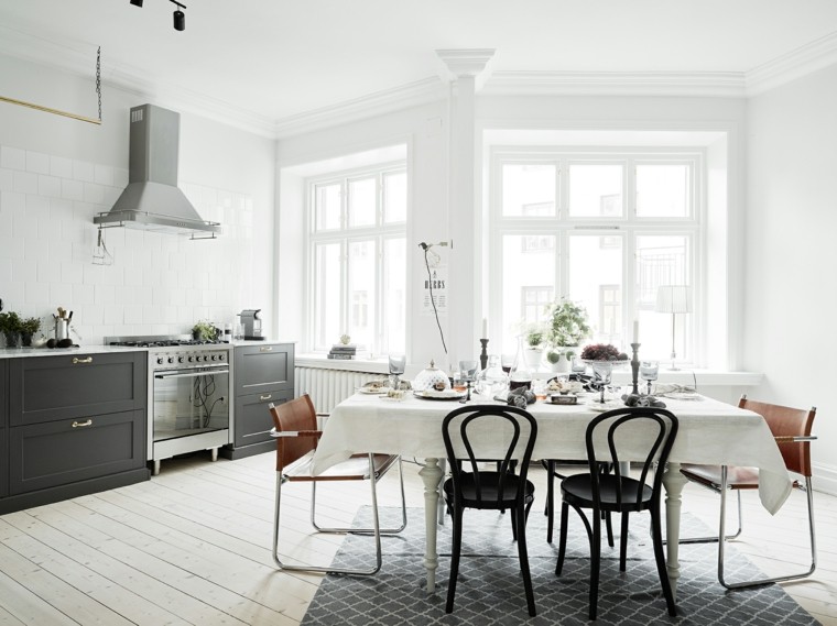 estilo escandinavo diseno interiores cocina amplia ideas