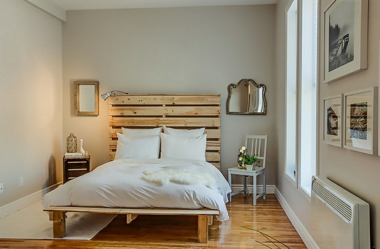 habitacion moderna cama madera natural