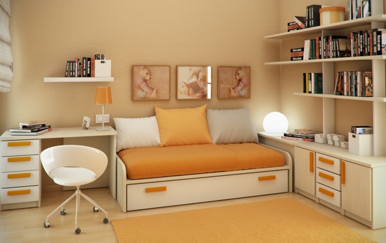 habitaciones de ninos bonitas color naranja ideas