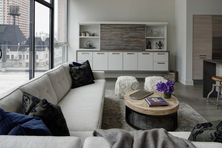 muebles de pared en blanco ideas decoracion salon diseno LG Interiors
