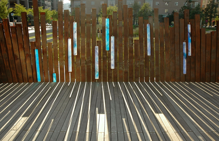 laminas acero corten distinta altura jardin ideas