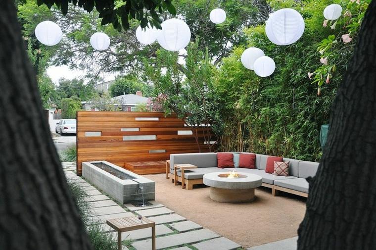 luminarias diseño arboles estilos muebles patio moderno 