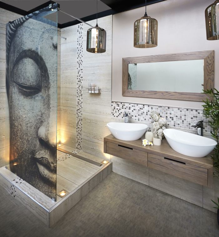 muebles de baño tendencias zen spa cristales