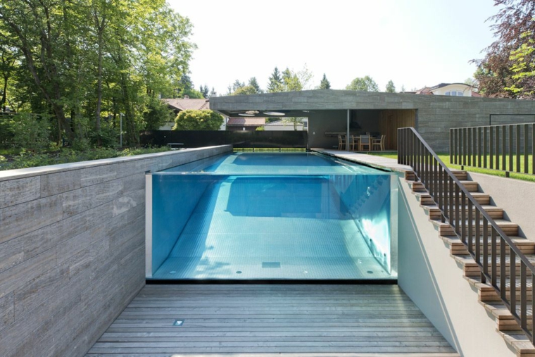 piscina transparente jardin moderno Lynx Architects Pool ideas