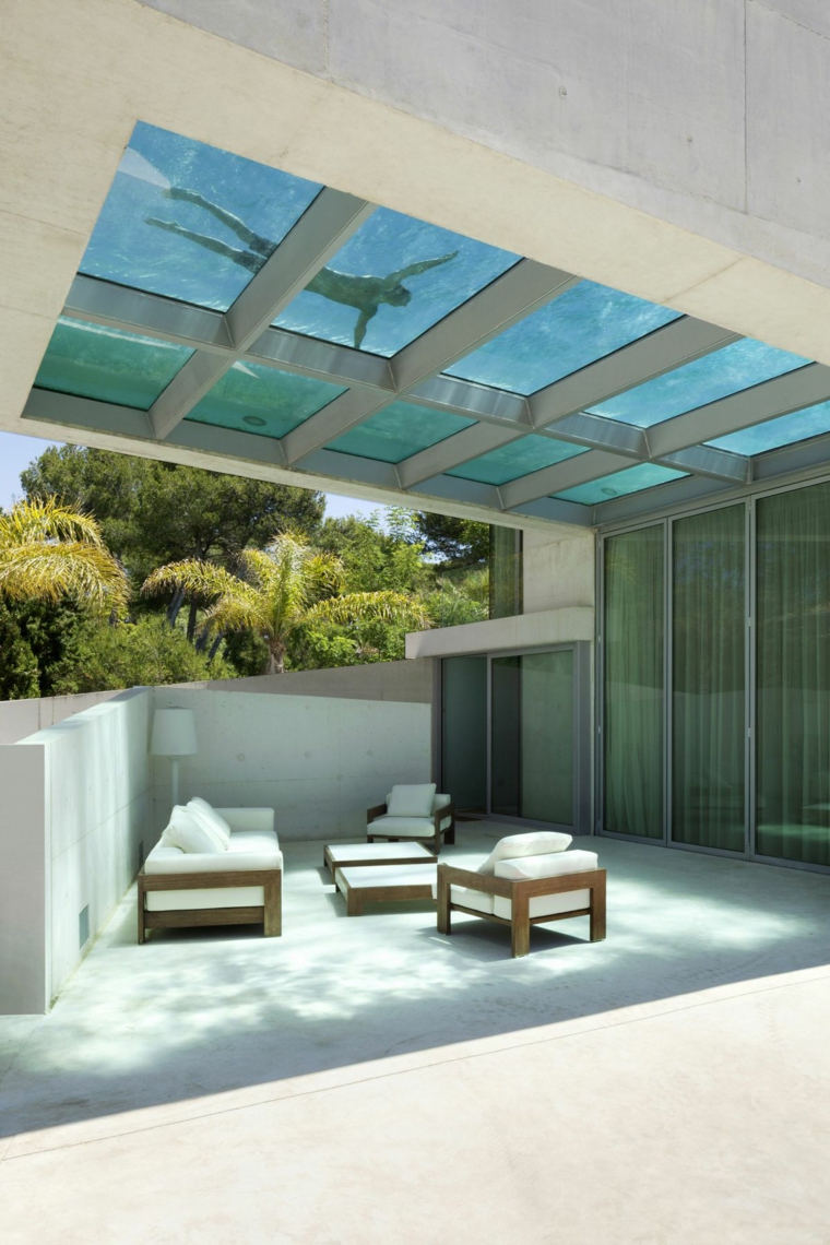 piscina transparente jardin moderno Wiel Arets Architects ideas