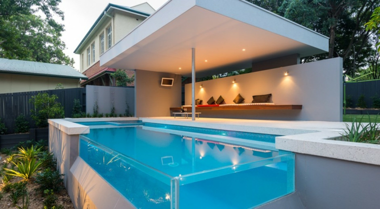 piscinas transparentes jardin moderno angulo transparente ideas