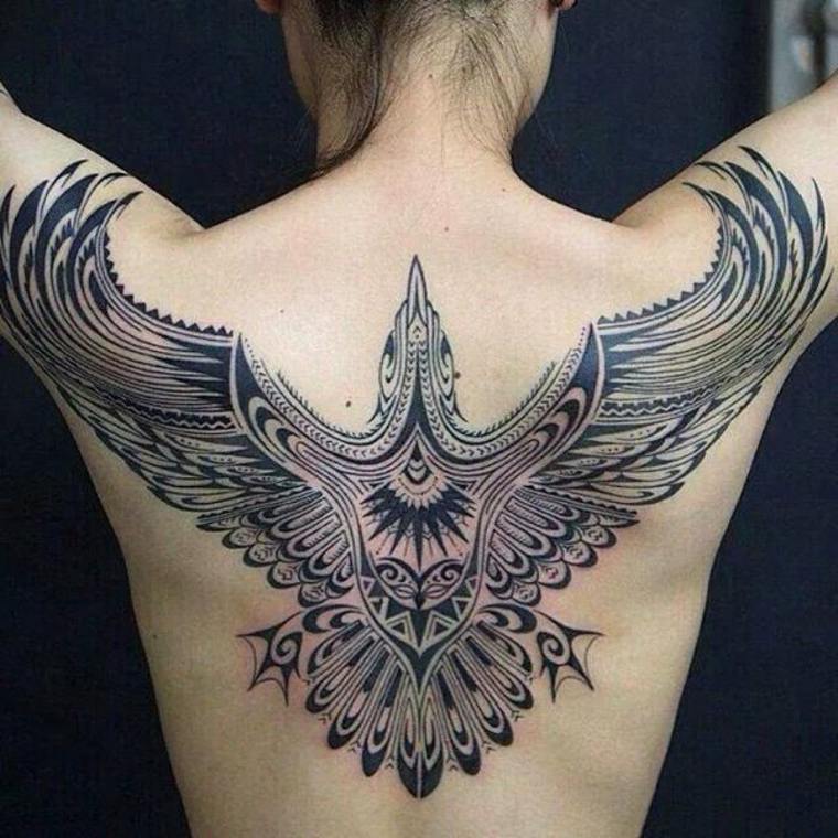tatuaje espalda ave phoenix