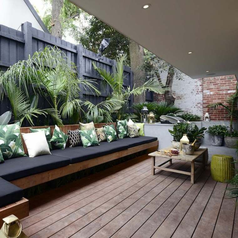 terrazas chill out decoracion banco plantas ideas