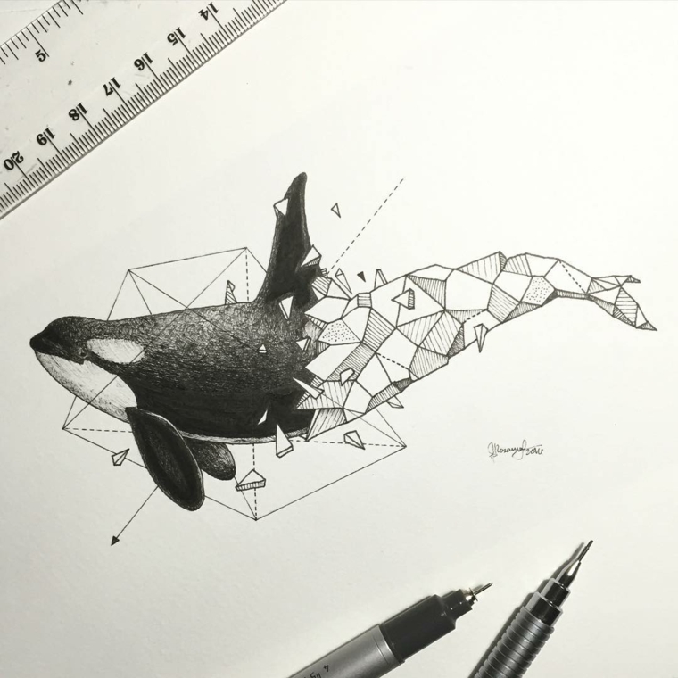 ideas para tatuajes con formas geométricas ballena diseno ideas para tatuajes formas geometrivcas