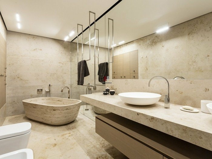 bañeras piedra natural contemporanea habitacion led