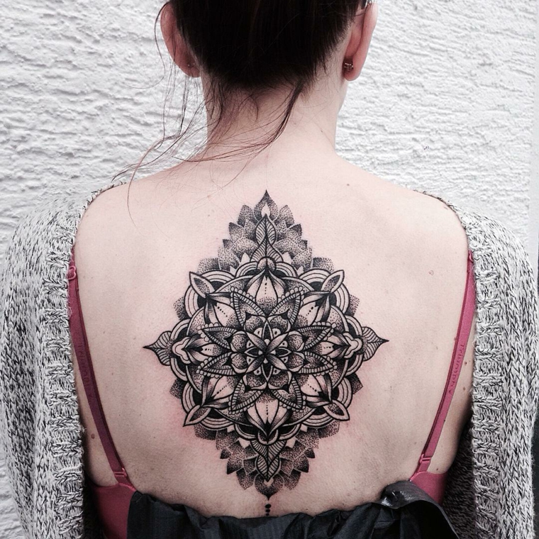 bonito tatuaje de mandala en la espalda bonito tatuaje mandala tatu espalda
