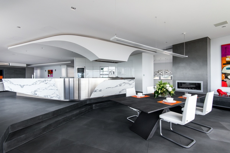 comedor estilo futurista Hillam Architects