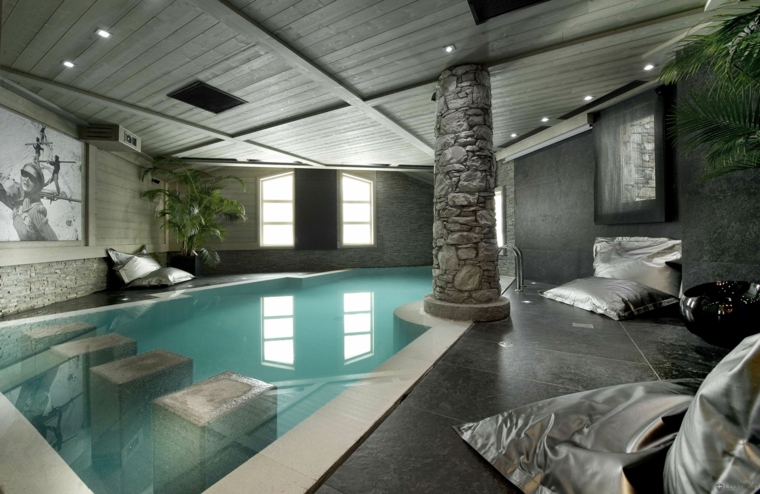 Construcción de piscinas dentro de la casa en 36 diseños Piscina dentro casa