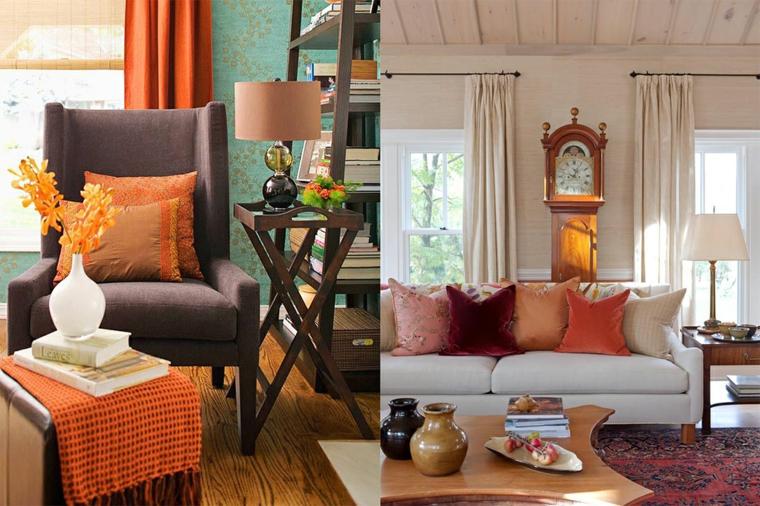 diseños interiores tonos naranja