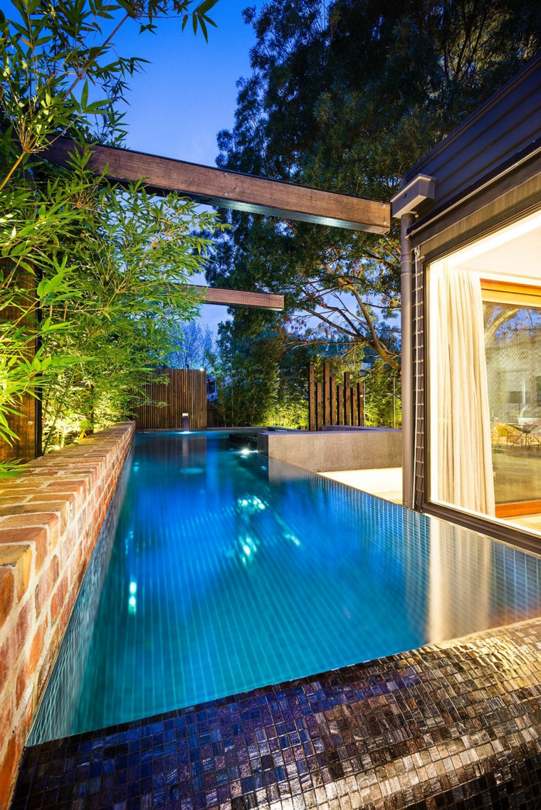 diseño de patio con piscina de estilo moderno diseno estupendo patio piscina