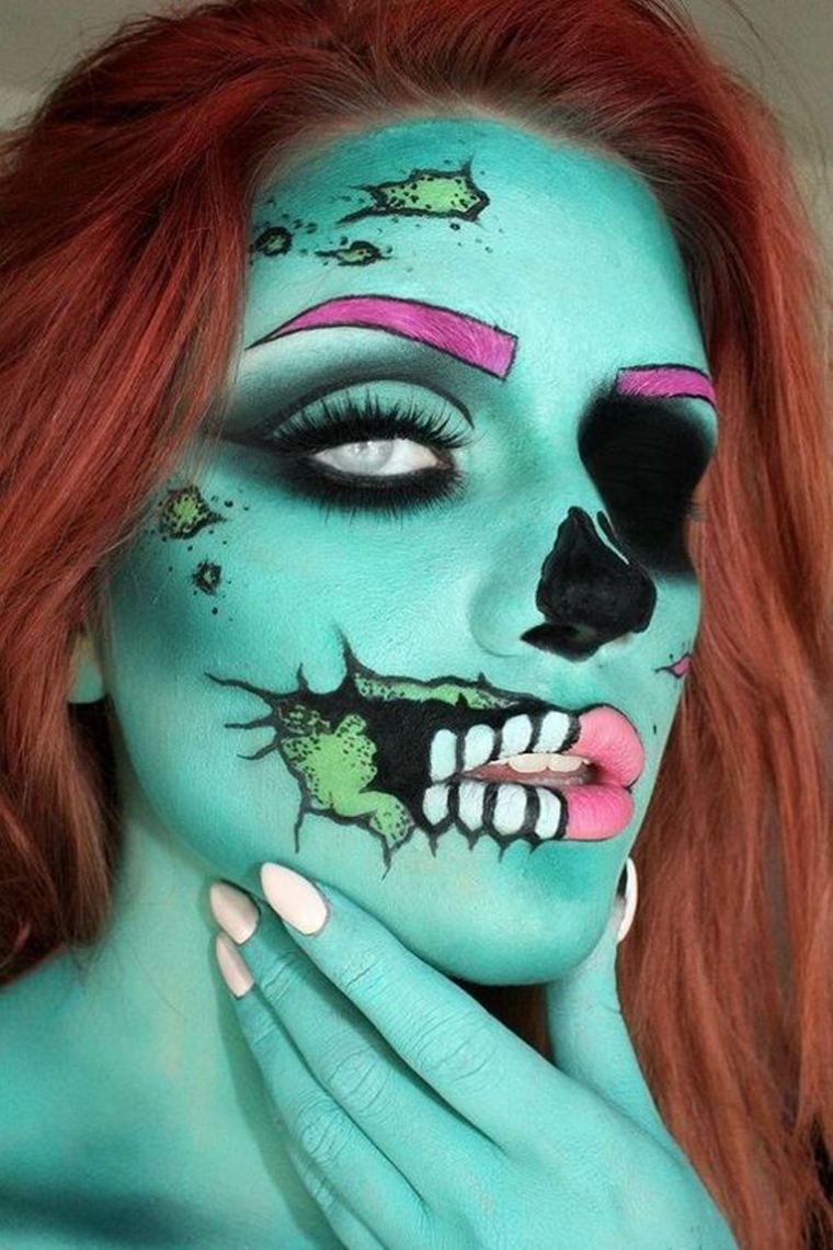estupendo diseño de maquillaje para Halloween estupendo diseño maquillaje para halloween
