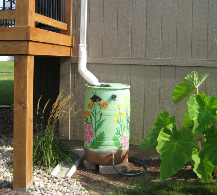 ideas creativas manualidades jardin aguas residuales contenedor