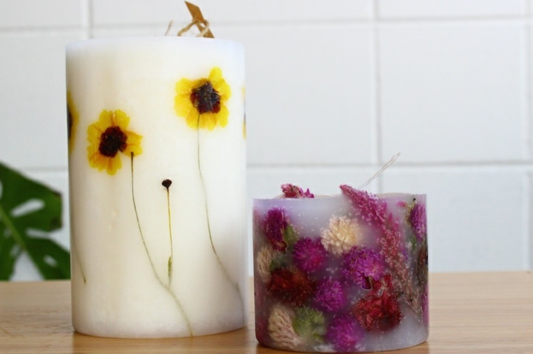 ideas originales flores secas velas