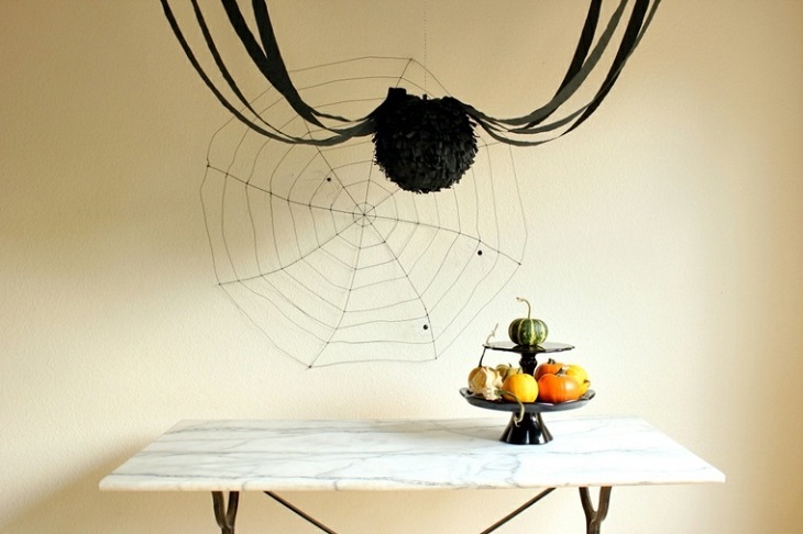 impresionante araña paredes cintas