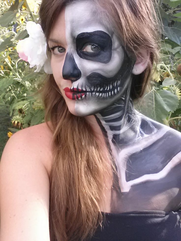 originales ideas para disfraces maquillaje calavera bonito diseño