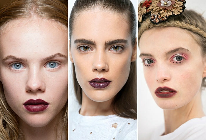 ideas de color osuros típicos del otoño maquillaje natural moderno tendencia 2016 pintalabios oscuro ideas