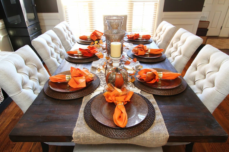 mesa deco servilleta naranja