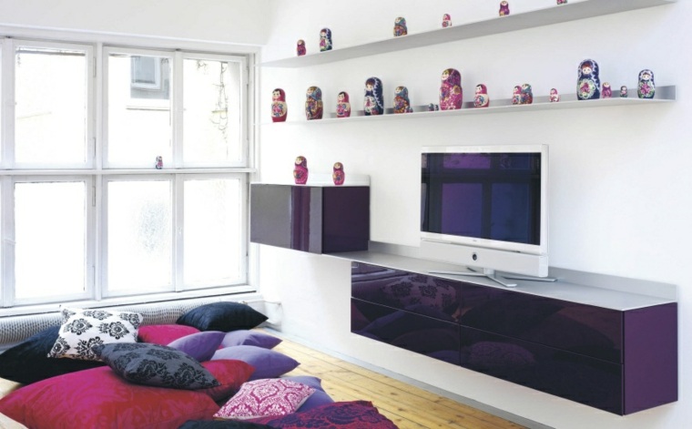 muebles TV color purpura diseno Schoenbuch ideas