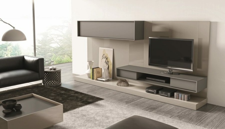 muebles TV salon moderno color gris JM Futniture ideas