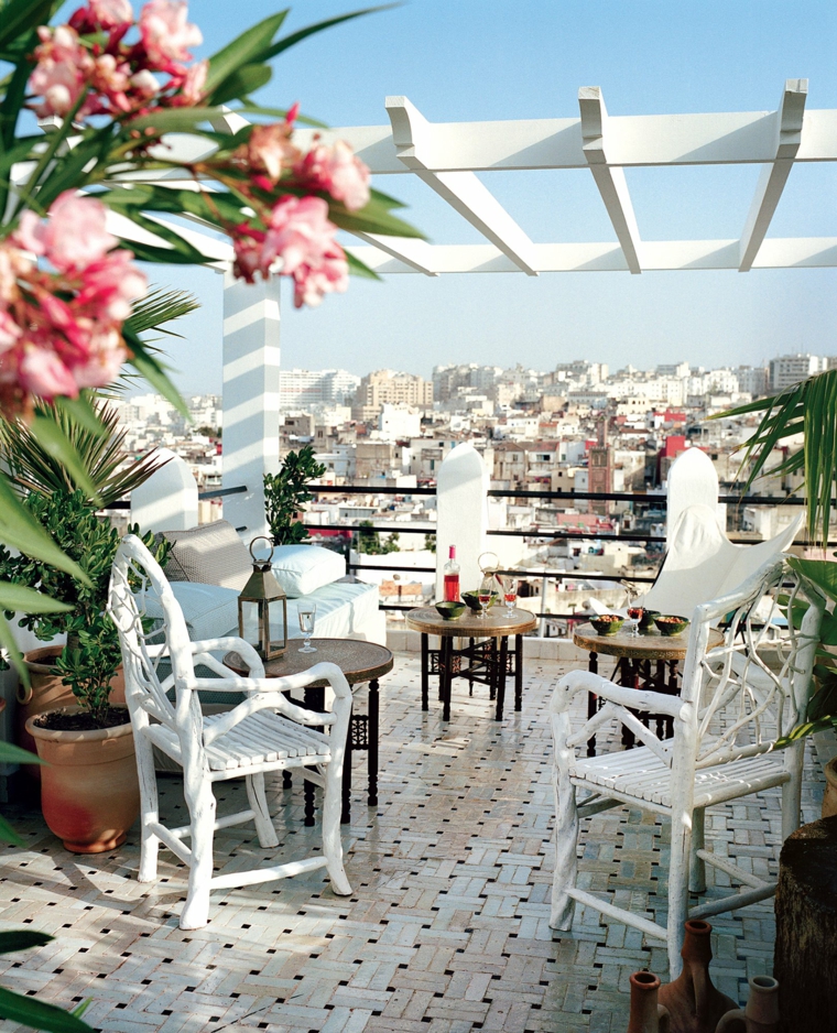 pergolas diseno moderno jardin terraza blanca ideas
