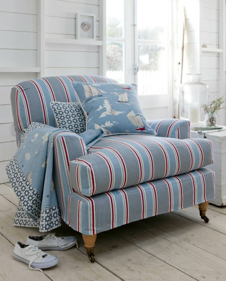 sofa sillon color celeste