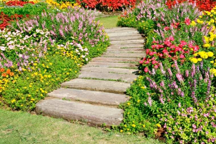 suelos senderos camino disenos jardin flores frescas ideas