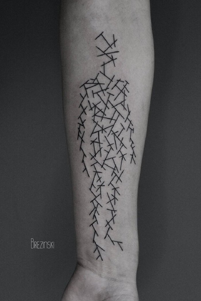 tatuajes surrealismo madera lineas figura
