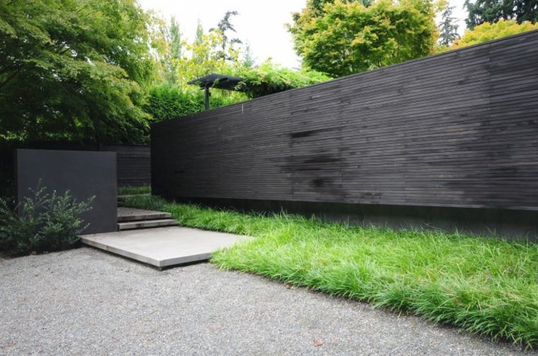 valla madera diseño negra