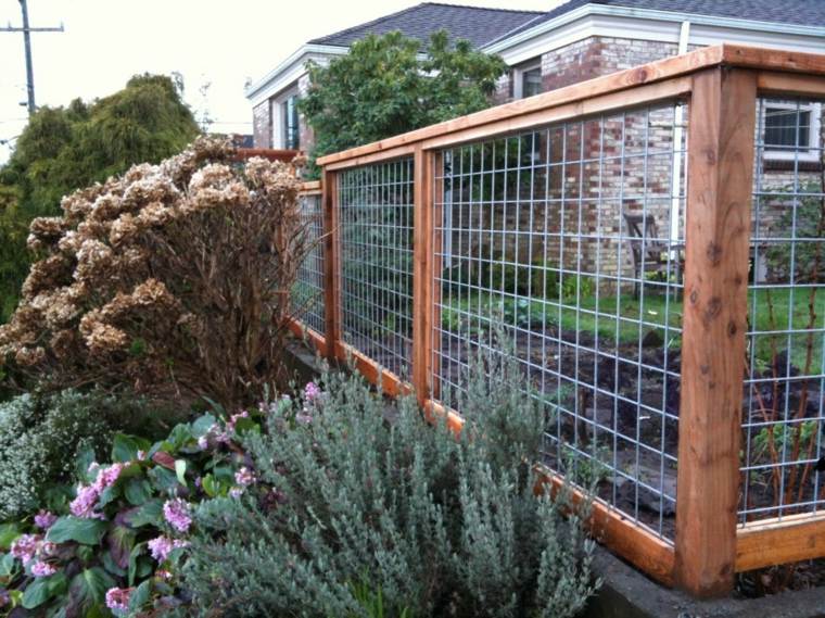 valla jardín marco madera