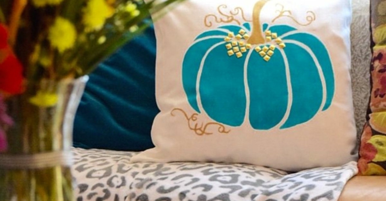 calabaza decorada cojín