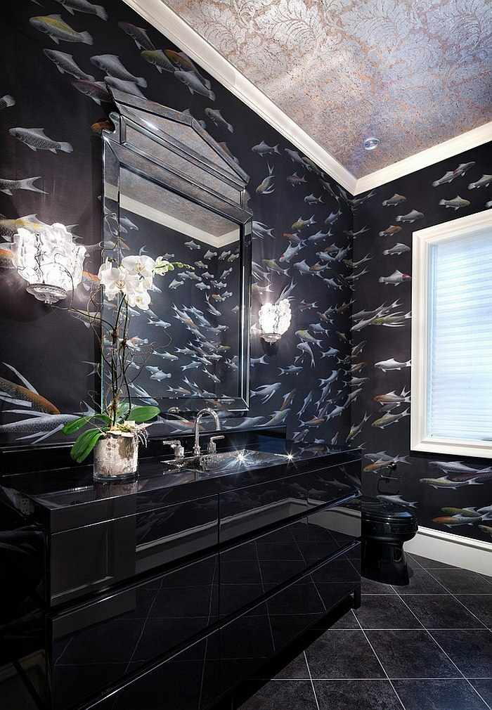 color negro diseño texturas paredes peces