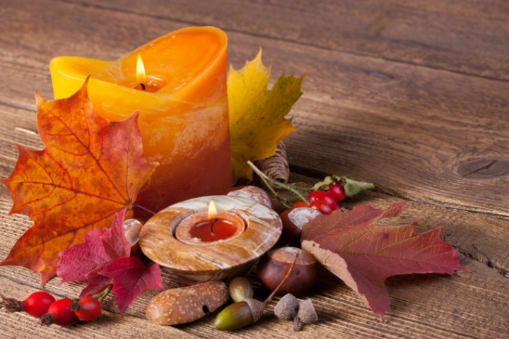 Decoración con hojas secas para el otoño