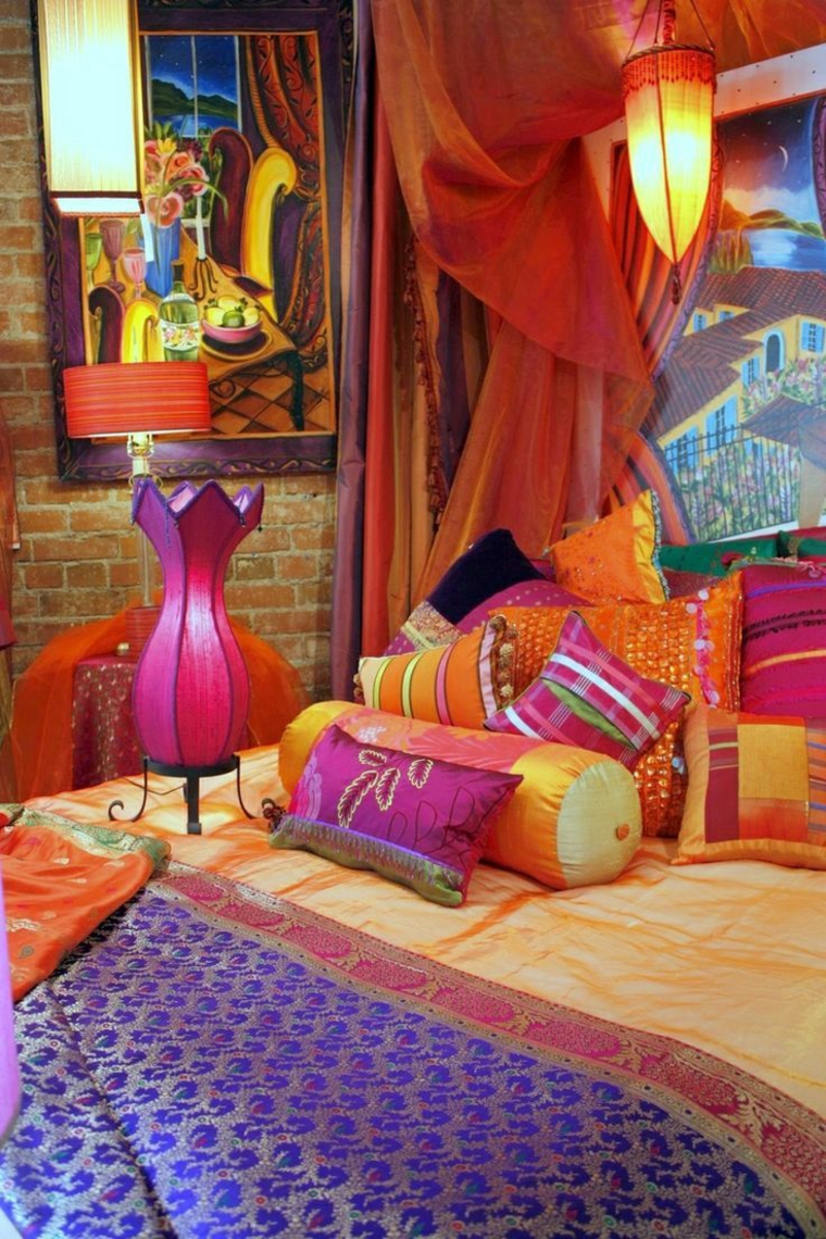 dormitorio decorado con impresionantes colores brillantes dormitorio decorado impresionantes colores brillantes