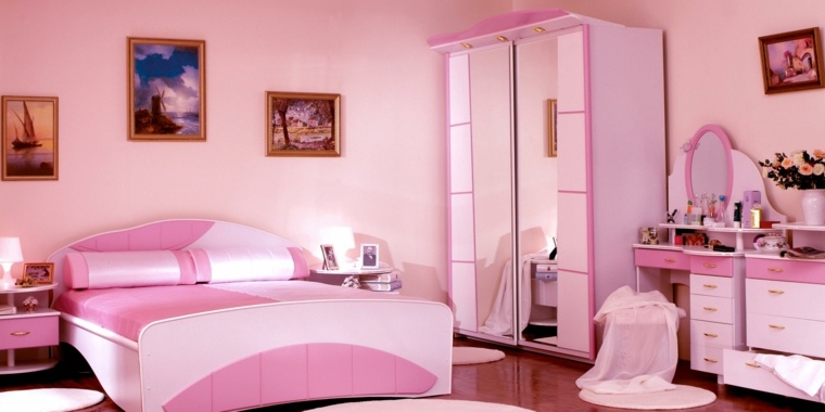 habitaciones para chicas color rosa