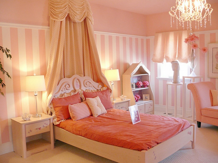habitaciones para chicas rayas pared