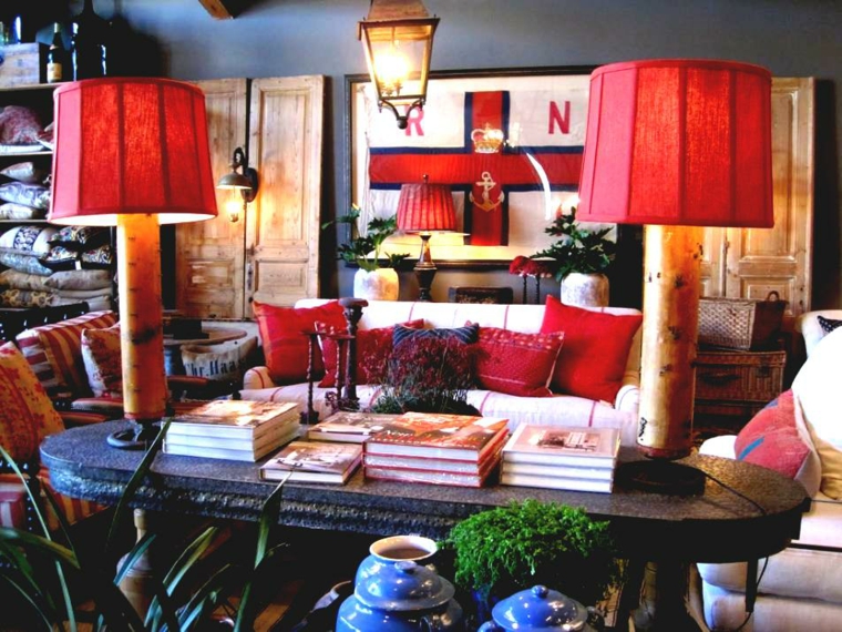 diseño de interior boho con elementos de color rojo interior diseño boho color rojo