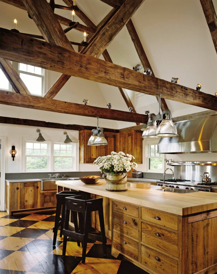 la madera diseno cocina diseno estilo rustico ideas
