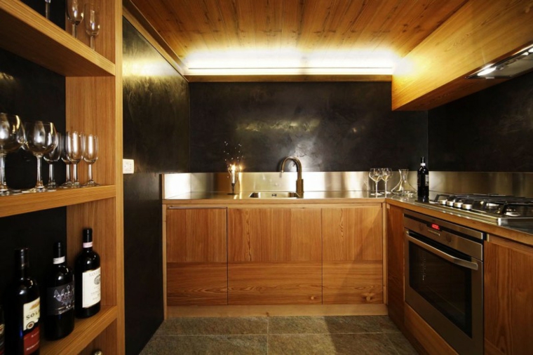 la madera diseno cocina espacio reducido diseno Studio Fanetti ideas