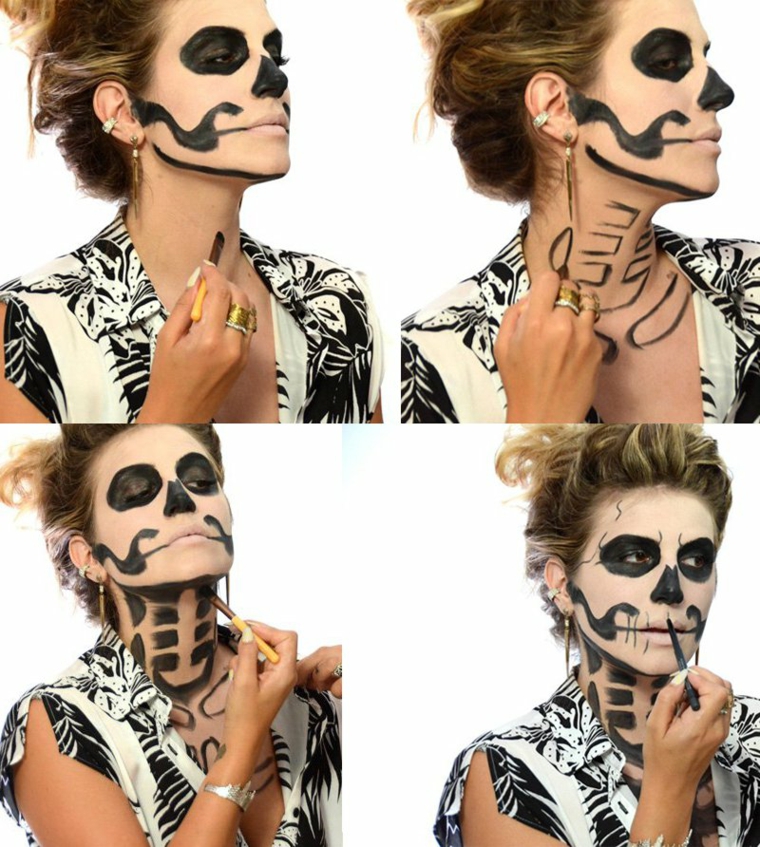 maquillaje halloween y las instrucciones para esqueleto maquillaje halloween instrucciones esqueleto