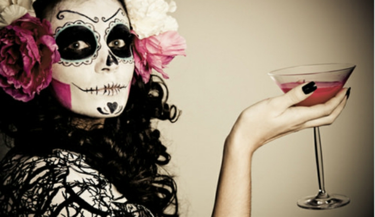 maquillarse para halloween de esqueleto con flores maquillarse para halloween esqueleto flores