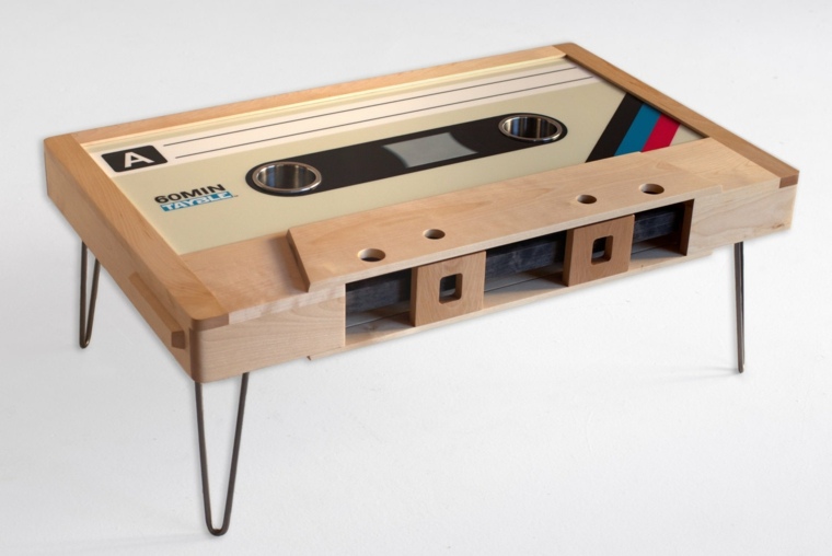 mesa madera forma cinta cassette