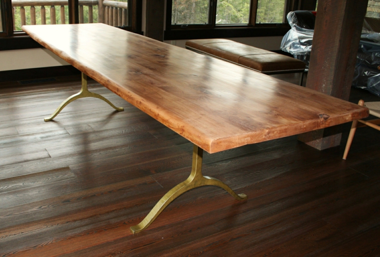 mesas de madera acento rustico comedor contemporaneo ideas