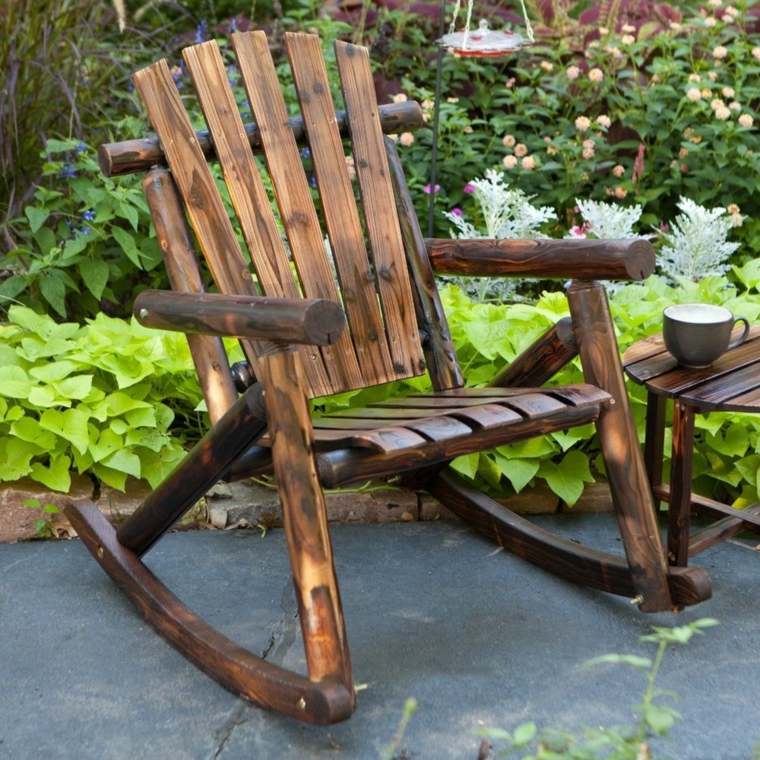 patios rústicos sillas madera