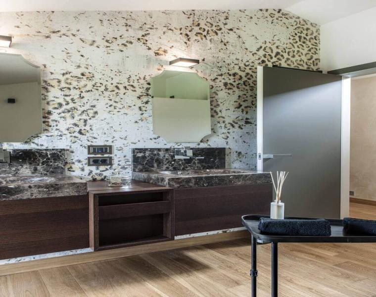 cuarto bano lujoso diseño paredes