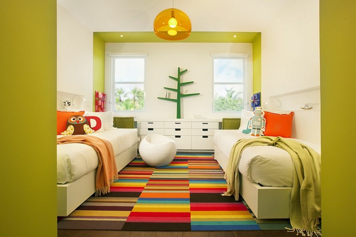ideas para habitaciones coloridas alfombras colores gama ideas verdes